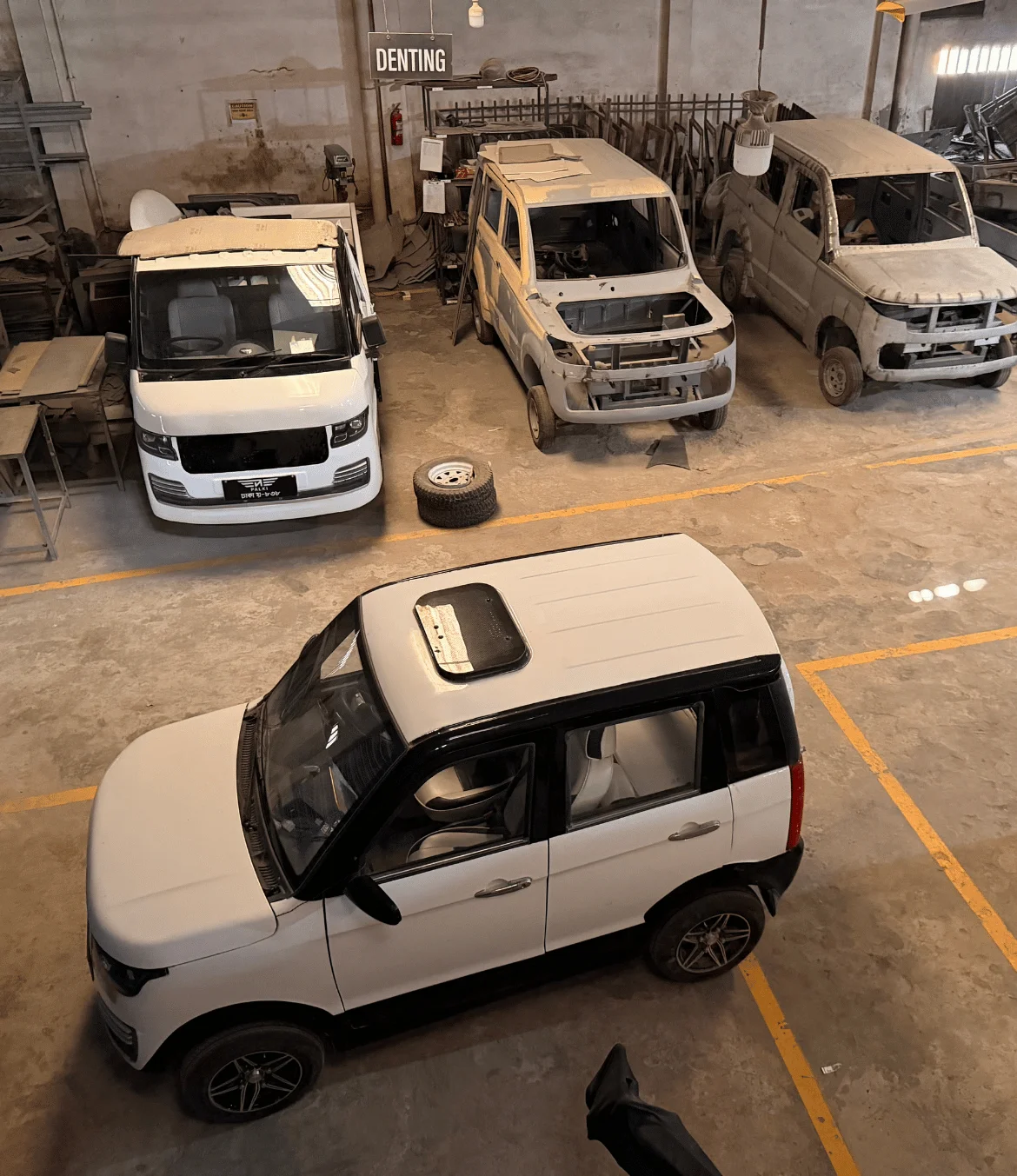 Palki Motors electric vehicles being assembled at the workshop in Dhaka
